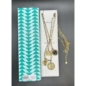 Stella and Dot Dez Layered Necklace Matte Gold Plated
